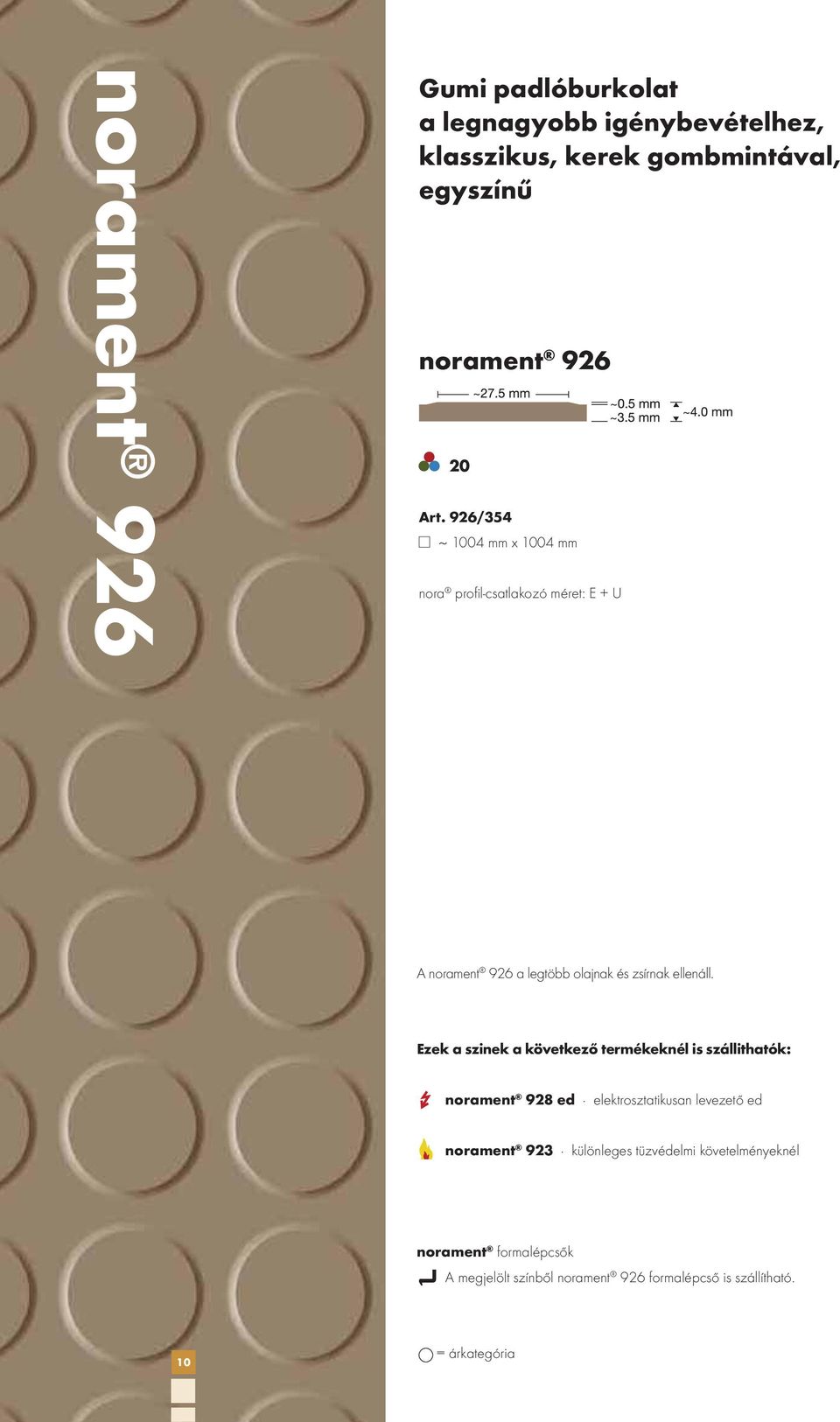 Ezek a szinek a következő termékeknél is szállithatók: norament 928 ed elektrosztatikusan levezető ed norament 923