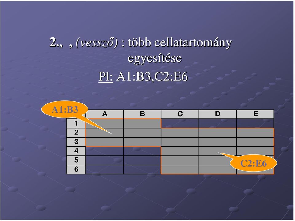 se Pl: A1:B3,C2:E6 A1:B3