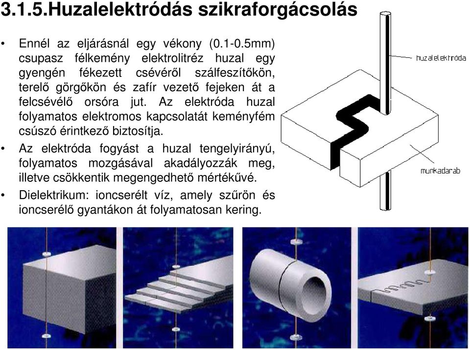 felcsévélő orsóra jut. Az elektróda huzal folyamatos elektromos kapcsolatát keményfém csúszó érintkező biztosítja.