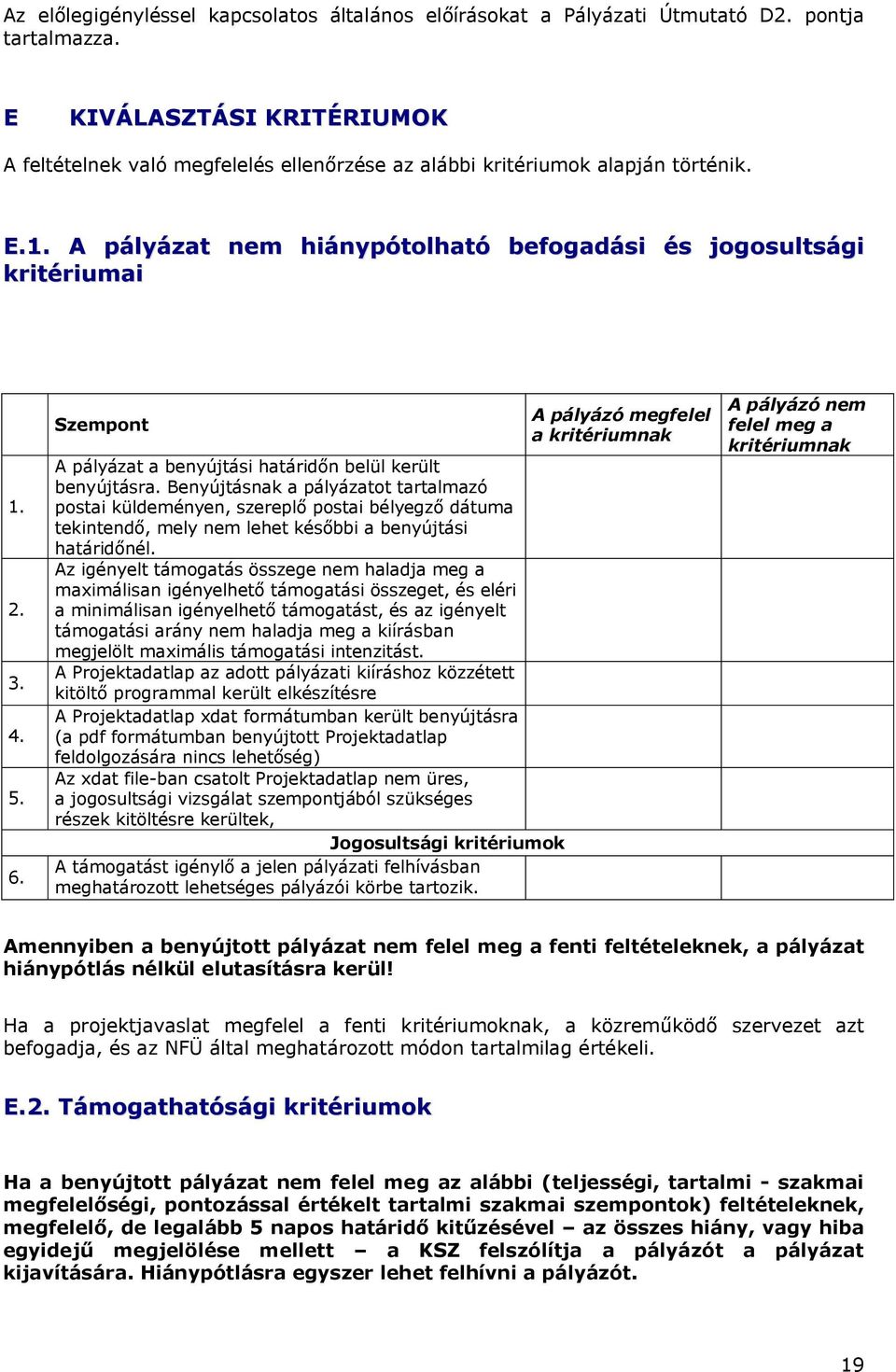 Szempont A pályázat a benyújtási határidőn belül került benyújtásra.