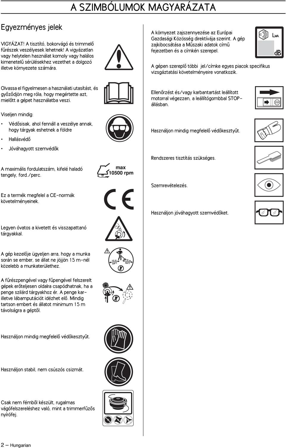 A gépen szereplœ többi jel/címke egyes piacok specifikus vizsgáztatási követelményeire vonatkozik.