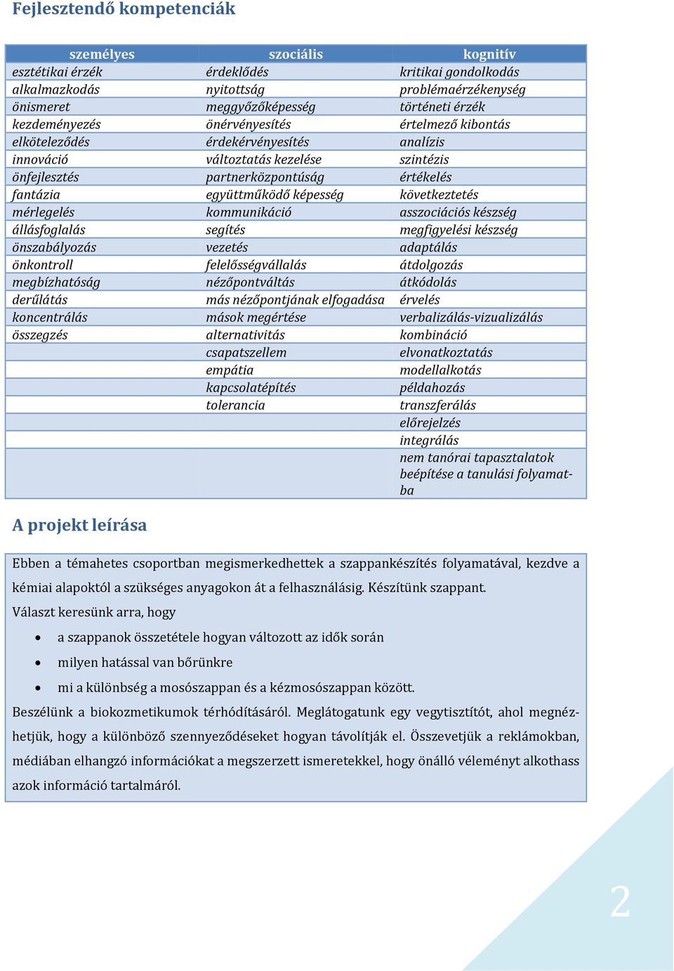 képesség következtetés mérlegelés kommunikáció asszociációs készség állásfoglalás segítés megfigyelési készség önszabályozás vezetés adaptálás önkontroll felelősségvállalás átdolgozás megbízhatóság