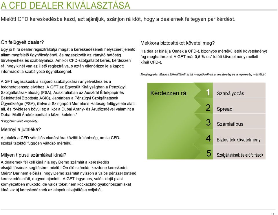 Amikor CFD-szolgáltatót keres, kérdezzen rá, hogy kinél van az illető regisztrálva, s aztán ellenőrizze le a kapott információt a szabályozó ügynökségnél.