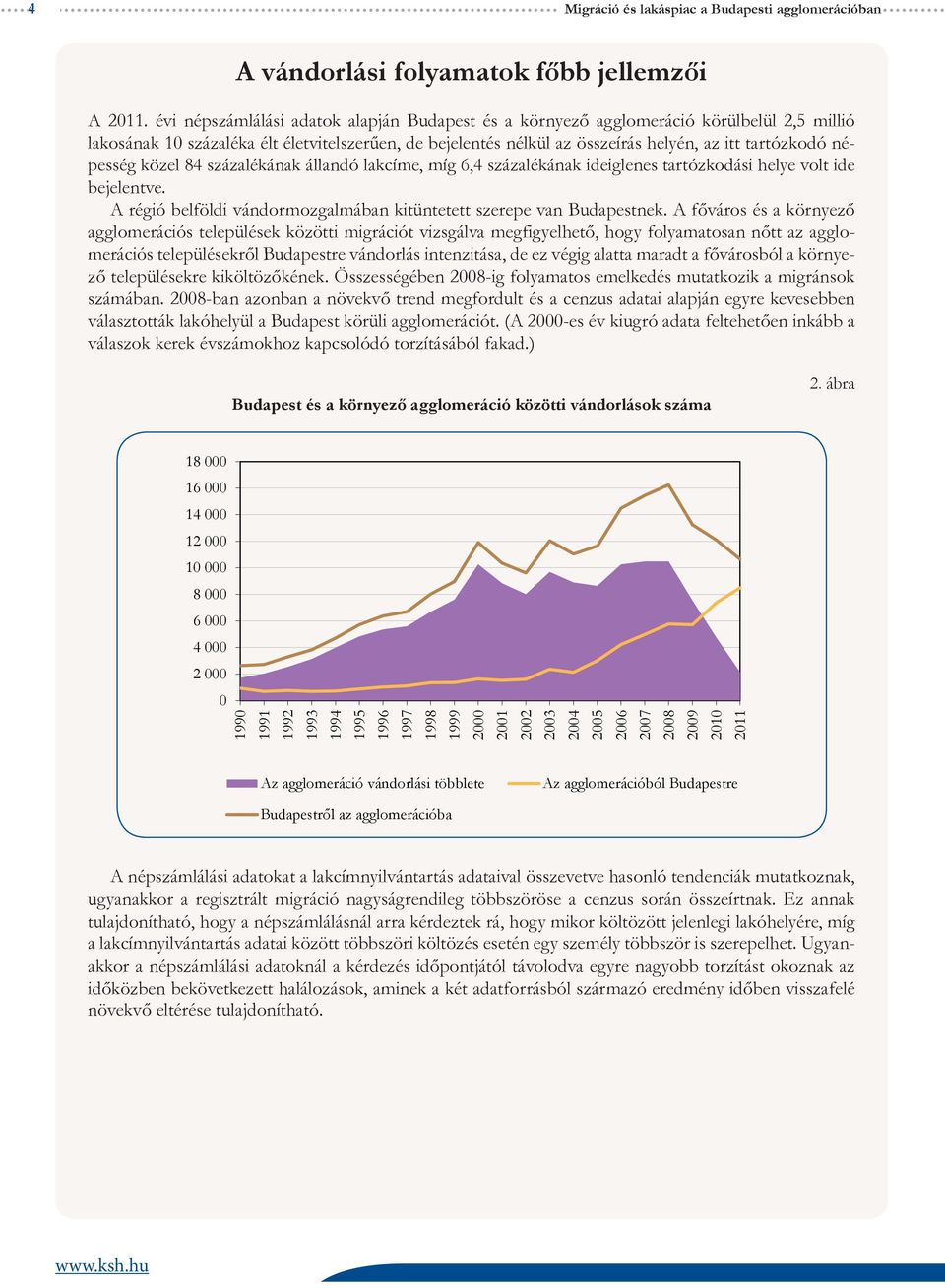 népesség közel 84 százalékának állandó lakcíme, míg 6,4 százalékának ideiglenes tartózkodási helye volt ide bejelentve. A régió belföldi vándormozgalmában kitüntetett szerepe van Budapestnek.