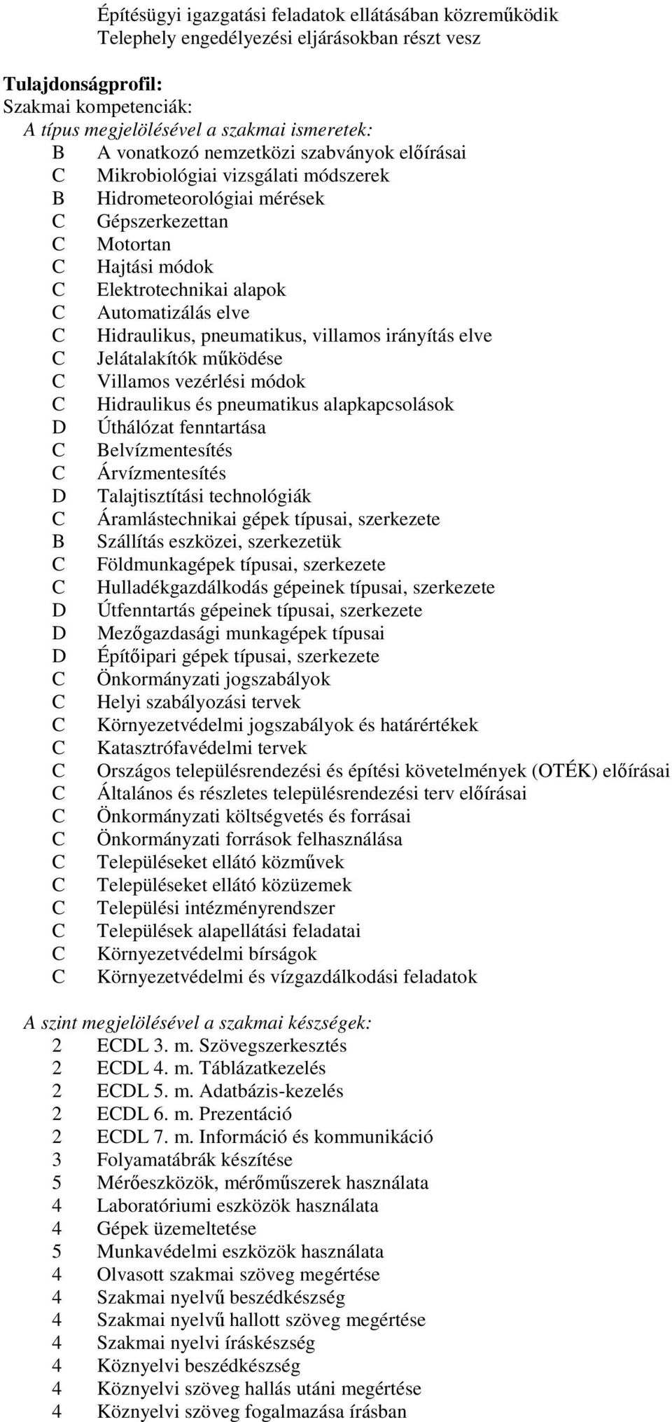 pneumatikus, villamos irányítás elve Jelátalakítók működése Villamos vezérlési módok Hidraulikus és pneumatikus alapkapcsolások D Úthálózat fenntartása elvízmentesítés Árvízmentesítés D