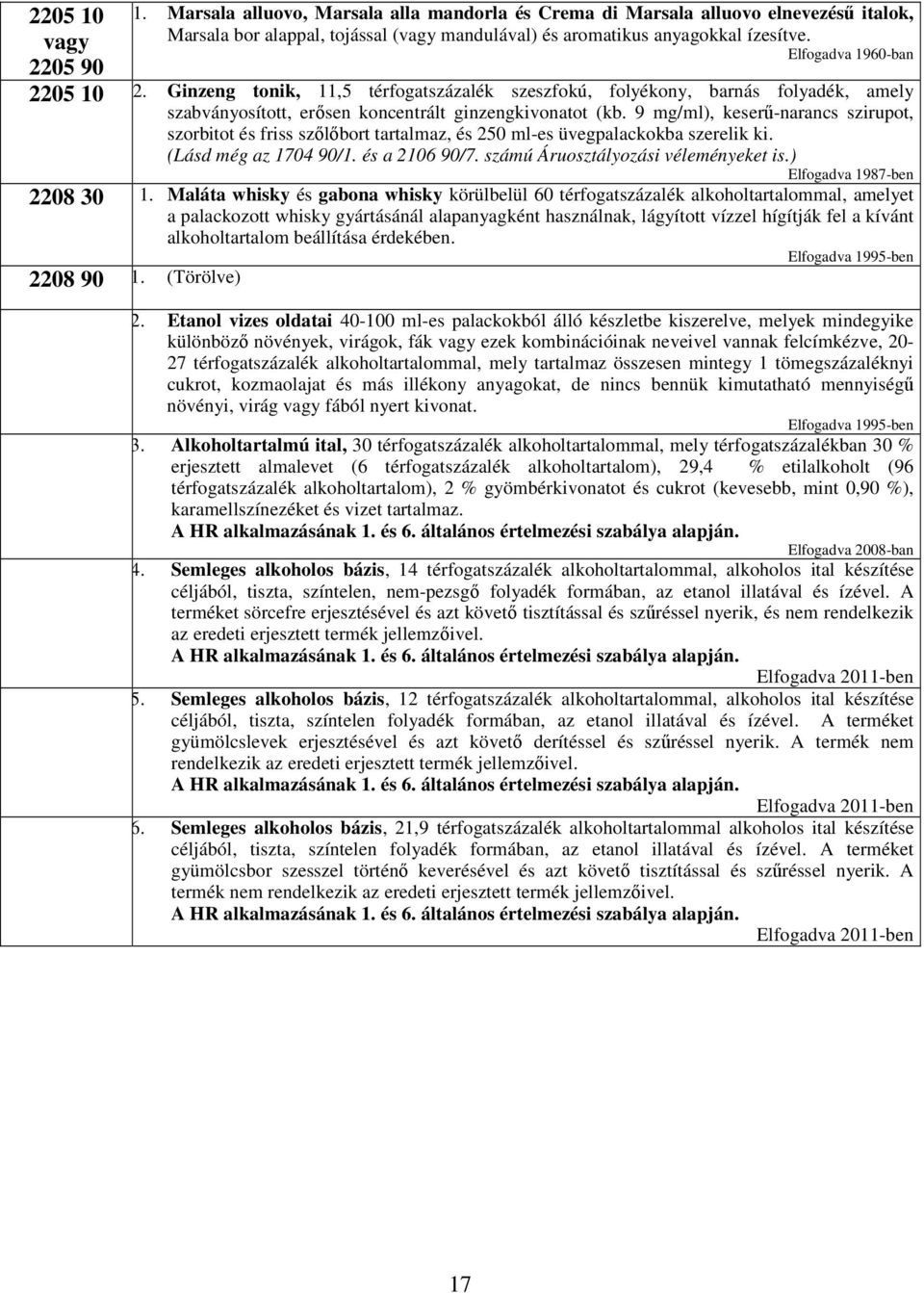 9 mg/ml), keserő-narancs szirupot, szorbitot és friss szılıbort tartalmaz, és 250 ml-es üvegpalackokba szerelik ki. (Lásd még az 1704 90/1. és a 2106 90/7. számú Áruosztályozási véleményeket is.