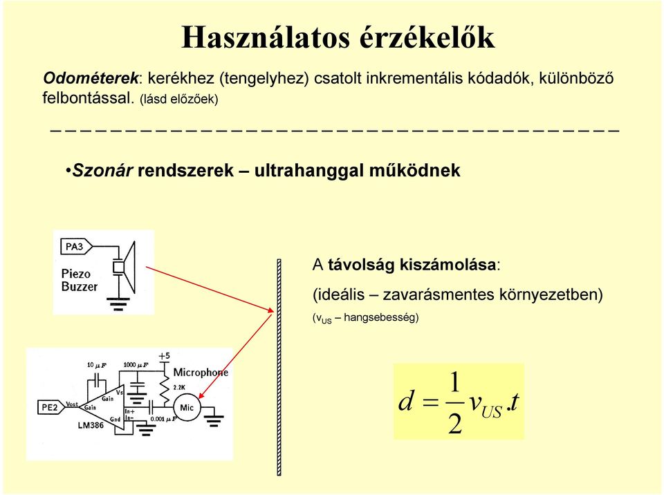 (lásd előzőek) Szonár rendszerek ultrahanggal működnek A