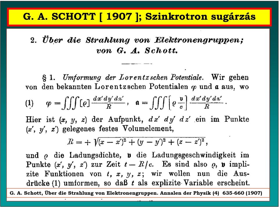 Schott, Über die Strahlung von