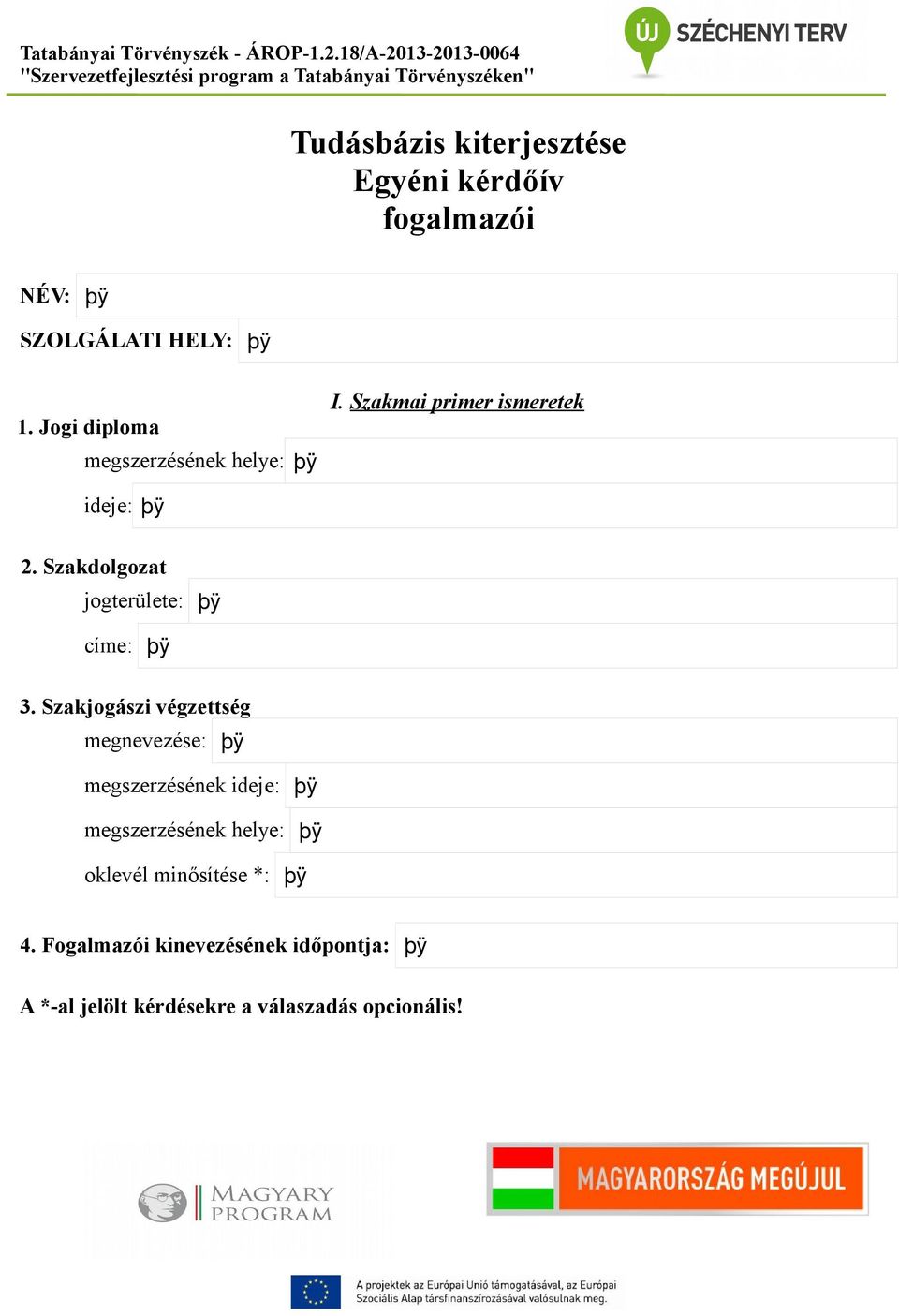 Szakdolgozat jogterülete: címe: 3.