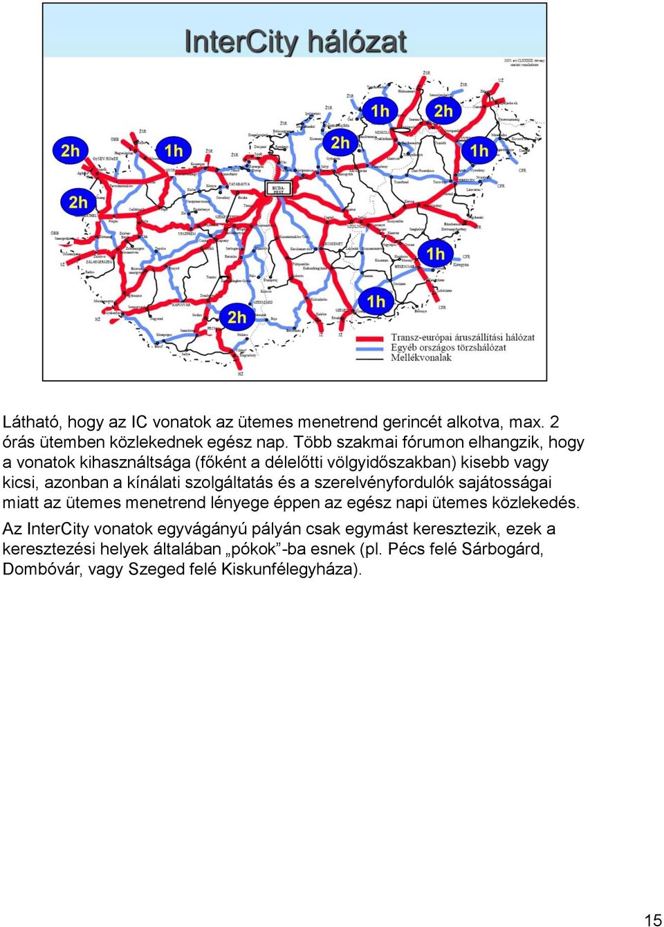 szolgáltatás és a szerelvényfordulók sajátosságai miatt az ütemes menetrend lényege éppen az egész napi ütemes közlekedés.