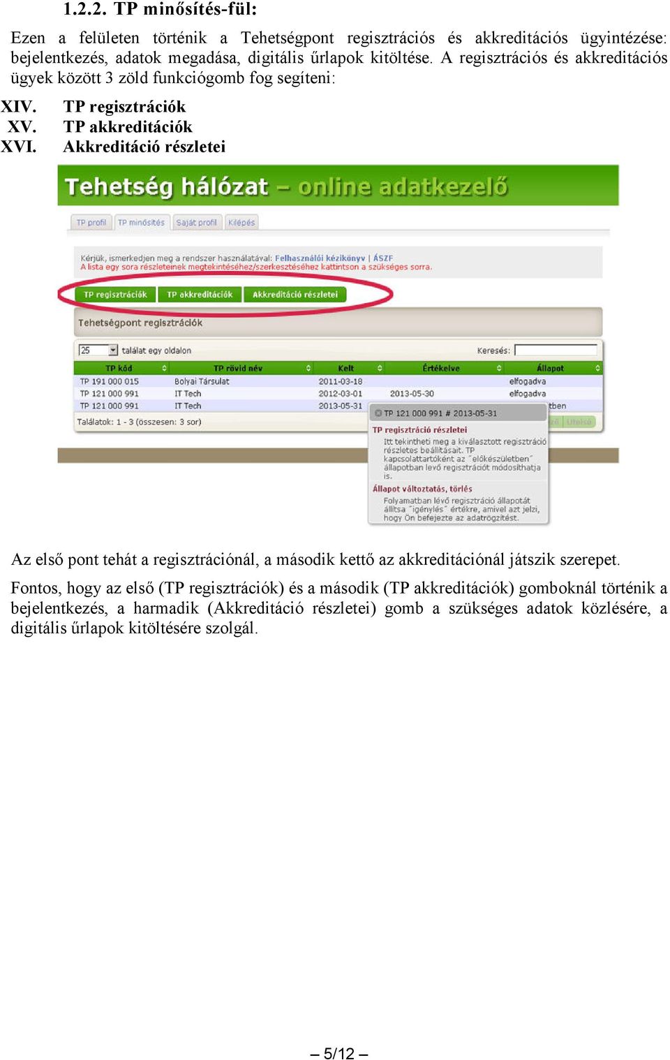 TP regisztrációk TP akkreditációk Akkreditáció részletei Az első pont tehát a regisztrációnál, a második kettő az akkreditációnál játszik szerepet.