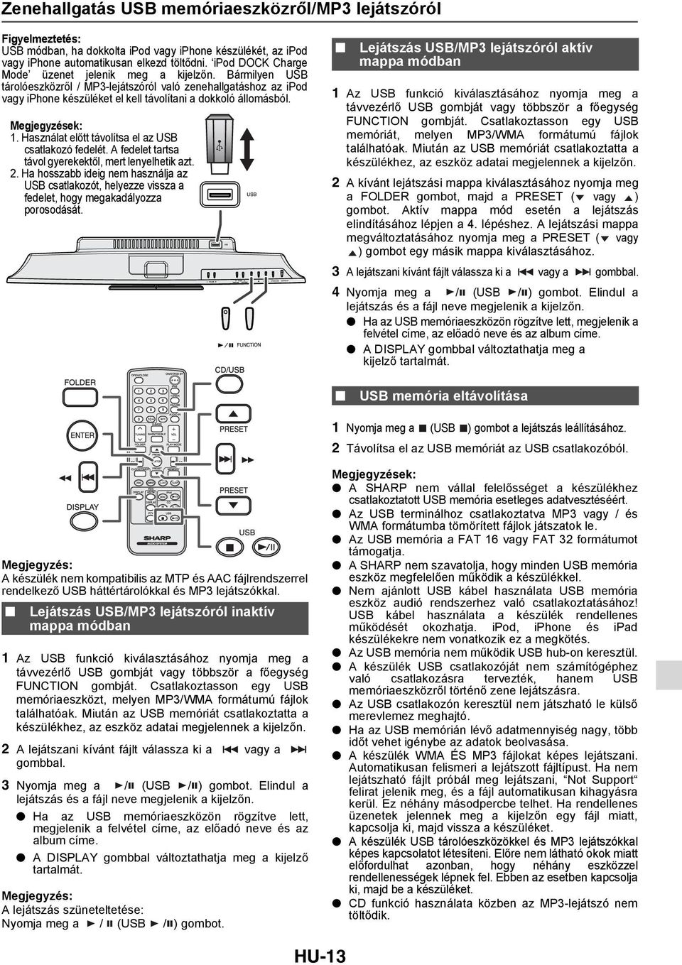 Megjegyzések: 1. Használat előtt távolítsa el az USB csatlakozó fedelét. A fedelet tartsa távol gyerekektől, mert lenyelhetik azt. 2.