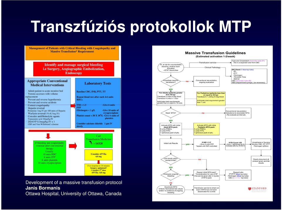 transfusion protocol Janis