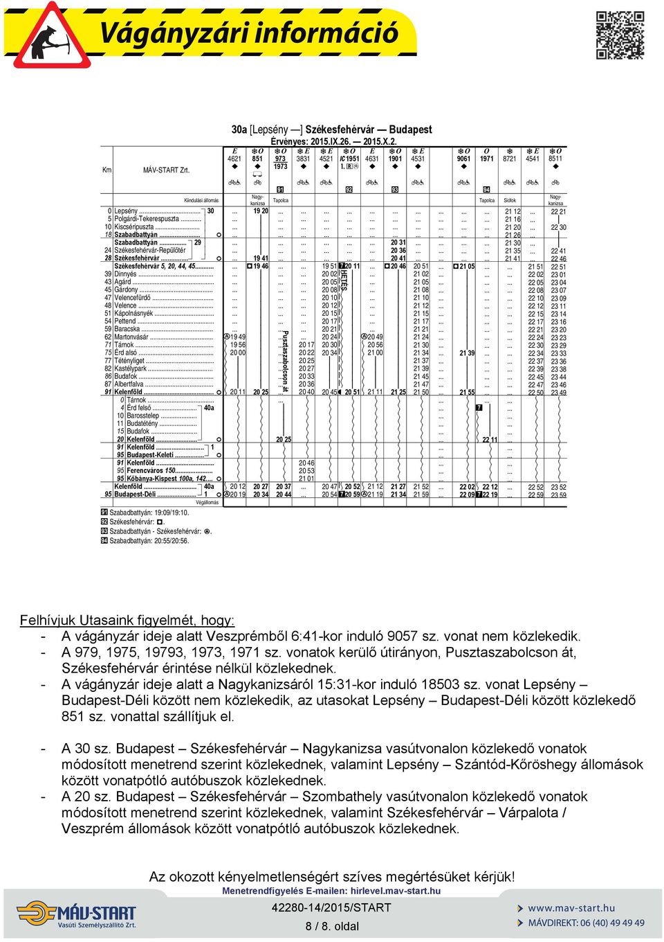 Kőbánya-Kspes 1a, 12. Kelenföld. a 2 12 Budapes-Dél.. 1 c2 1 Szabadbyán: 1:/1:1. Széesfehérvár: D. Szabadbyán - Széesfehérvár:.. l Szabadbyán: 2:/2:6.