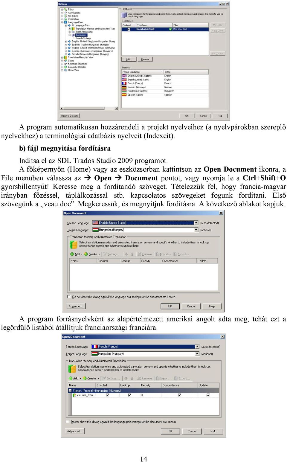 A főképernyőn (Home) vagy az eszközsorban kattintson az Open Document ikonra, a File menüben válassza az Open Document pontot, vagy nyomja le a Ctrl+Shift+O gyorsbillentyűt!