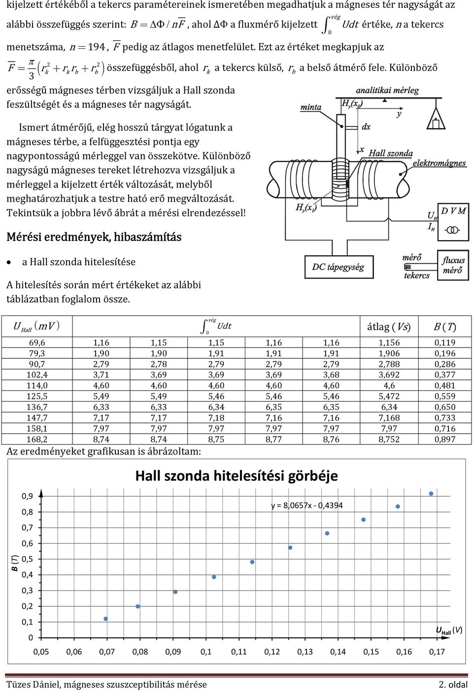 Különböző ( ) 3 k k b b erősségű mágneses térben vizsgáljuk a szonda feszültségét és a mágneses tér nagyságát.