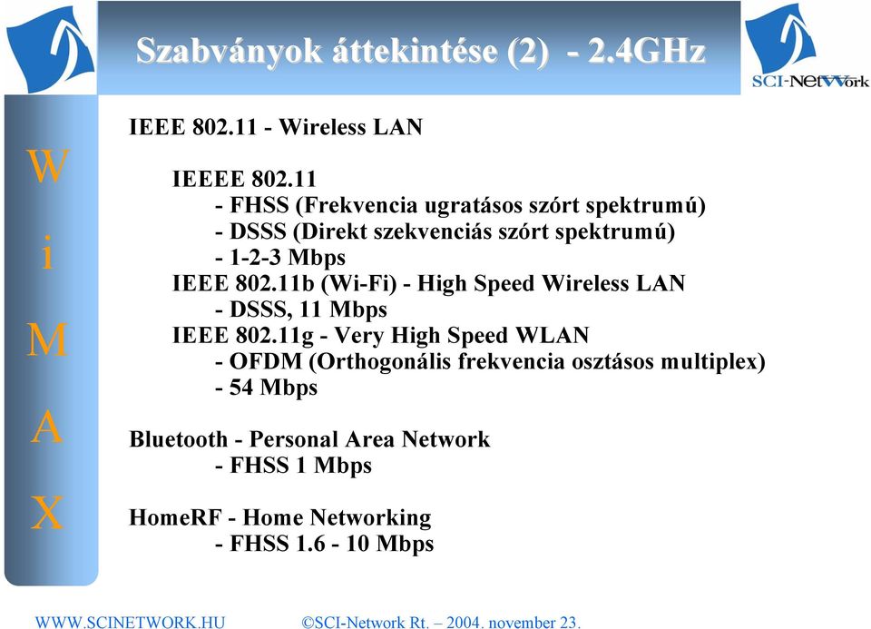 bps IEEE 802.11b (-F) - Hgh Speed reless LN - DSSS, 11 bps IEEE 802.