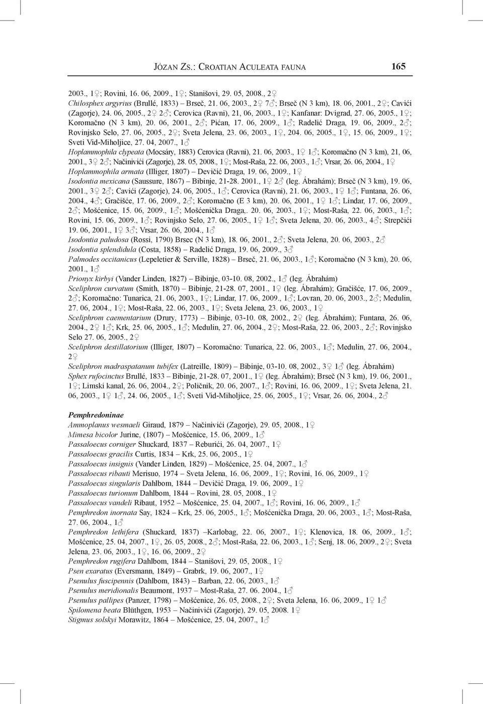 , 1 ; Radelić Draga, 19. 06, 2009., 2 ; Rovinjsko Selo, 27. 06, 2005., 2 ; Sveta Jelena, 23. 06, 2003., 1, 204. 06, 2005., 1, 15. 06, 2009., 1 ; Sveti Vid-Miholjice, 27. 04, 2007.