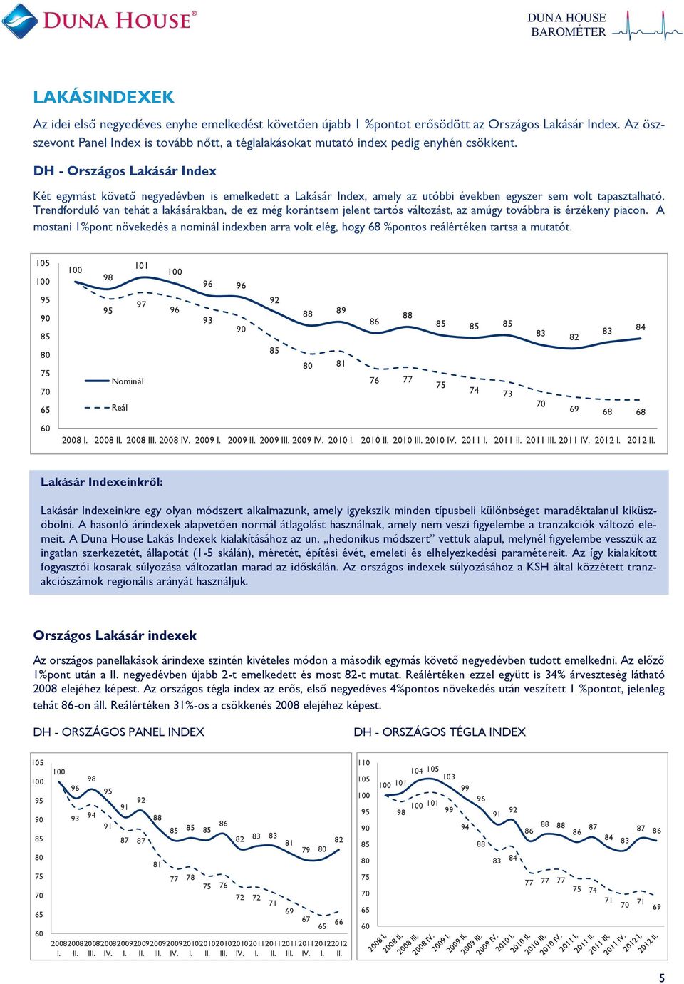 DH - Országos Lakásár Index Két egymást követő negyedévben is emelkedett a Lakásár Index, amely az utóbbi években egyszer sem volt tapasztalható.