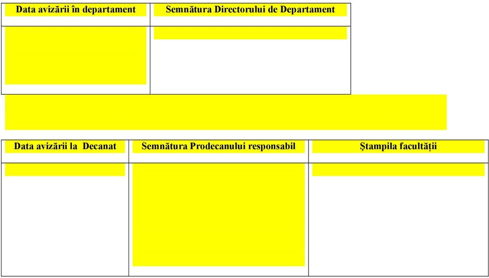 Departament Data avizării la Decanat