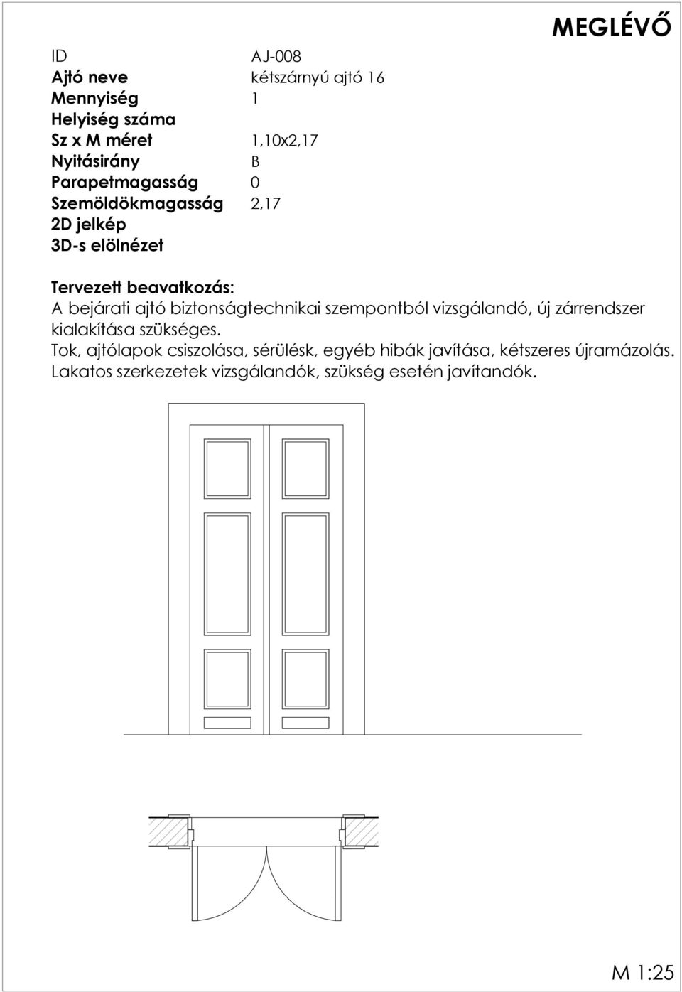 új zárrendszer kialakítása szükséges.