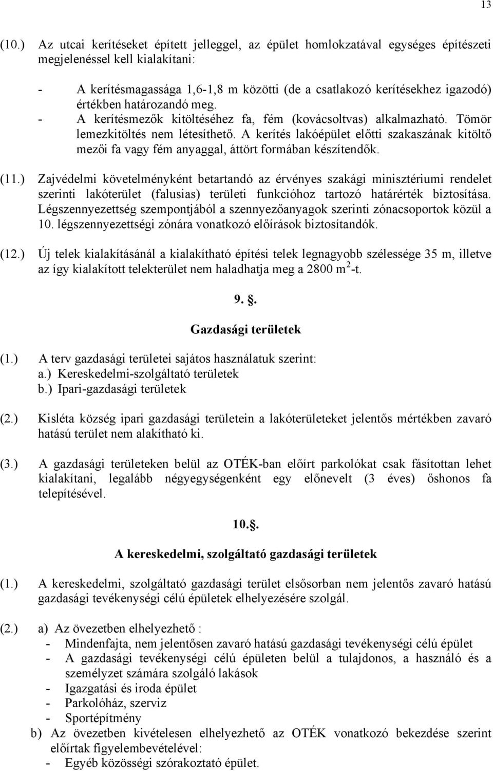 . Gazdasági területek A j ) ) ö j A O f f 10.