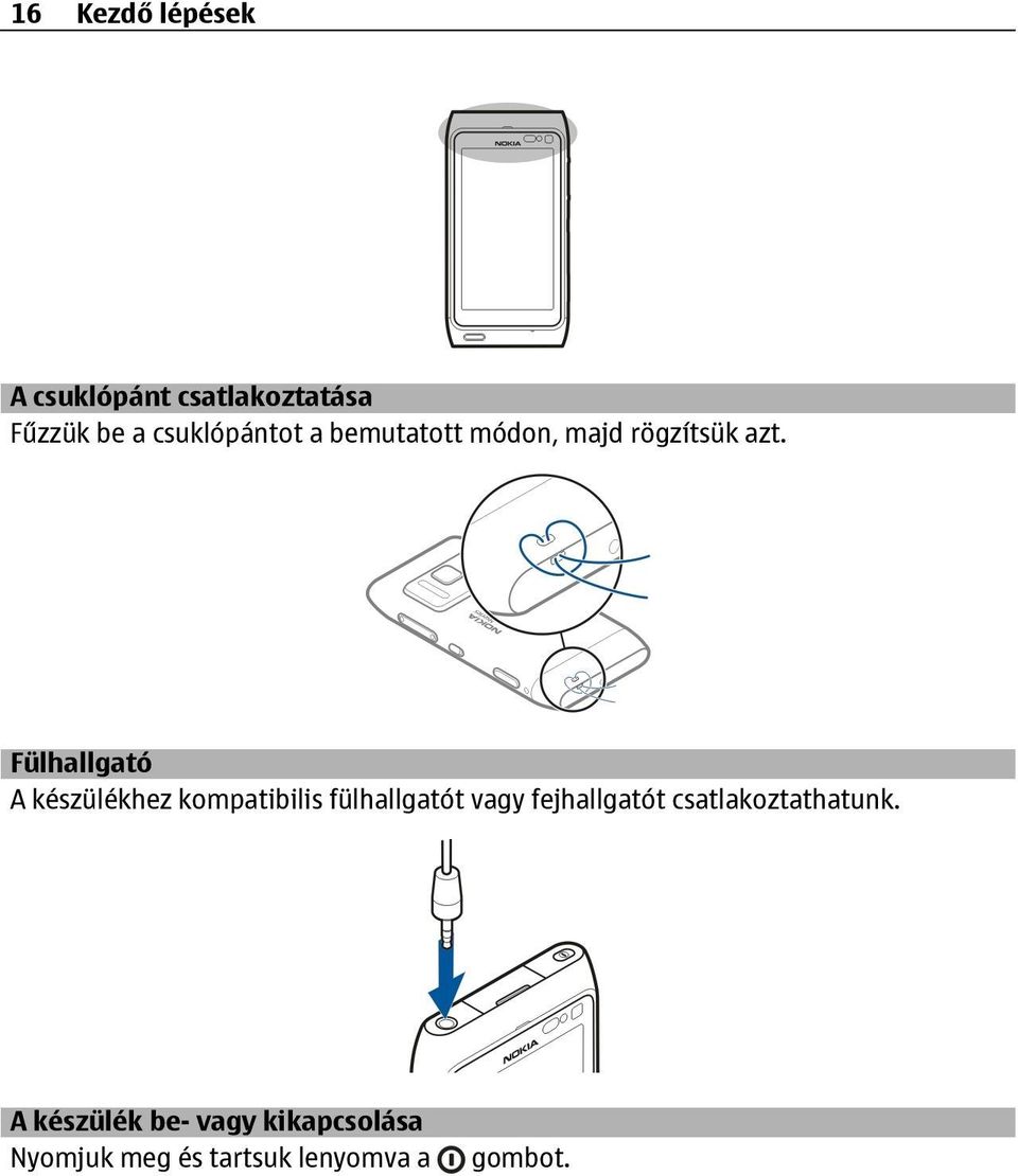 Fülhallgató A készülékhez kompatibilis fülhallgatót vagy