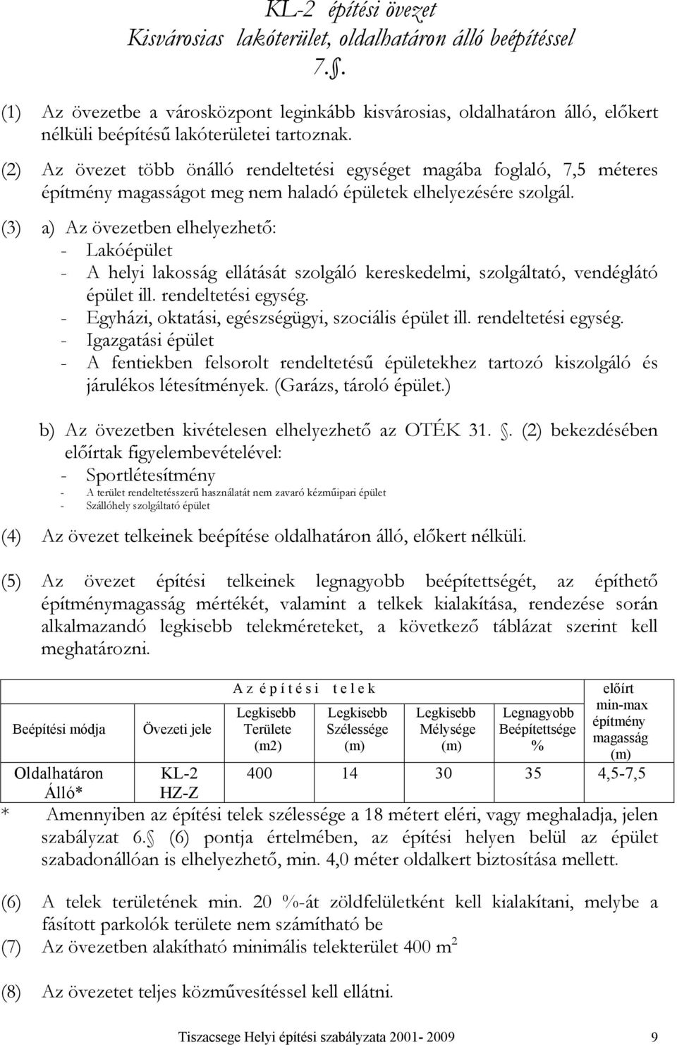 () ) Az övezeen elhelyezheő: - Lóépüle - A helyi lssg ells szlgló ereseelmi, szlgló, venégló épüle ill. reneleési egység.