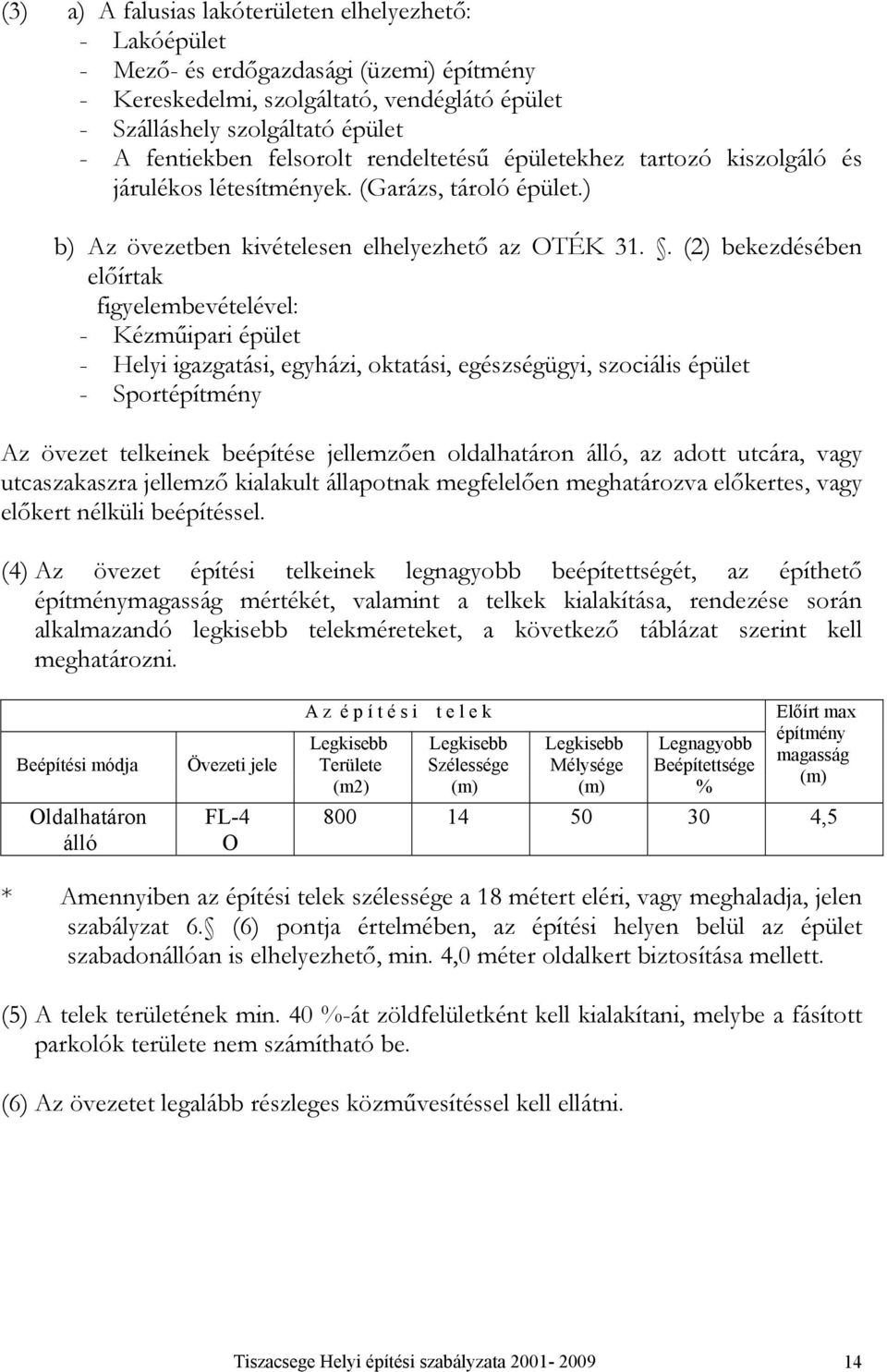 . () eezéséen előír figyelemevéelével: - Kézműipri épüle - Helyi igzgsi, egyhzi, si, egészségügyi, szilis épüle - Sprépímény Az öveze eleine eépíése jellemzően llhrn lló, z r, vgy szszr jellemző ill