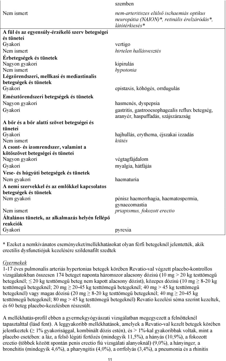 betegségei és tünetei Nagyon gyakori Gyakori Vese- és húgyúti betegségek és tünetek Nem gyakori A nemi szervekkel és az emlőkkel kapcsolatos betegségek és tünetek Nem gyakori Nem ismert Általános