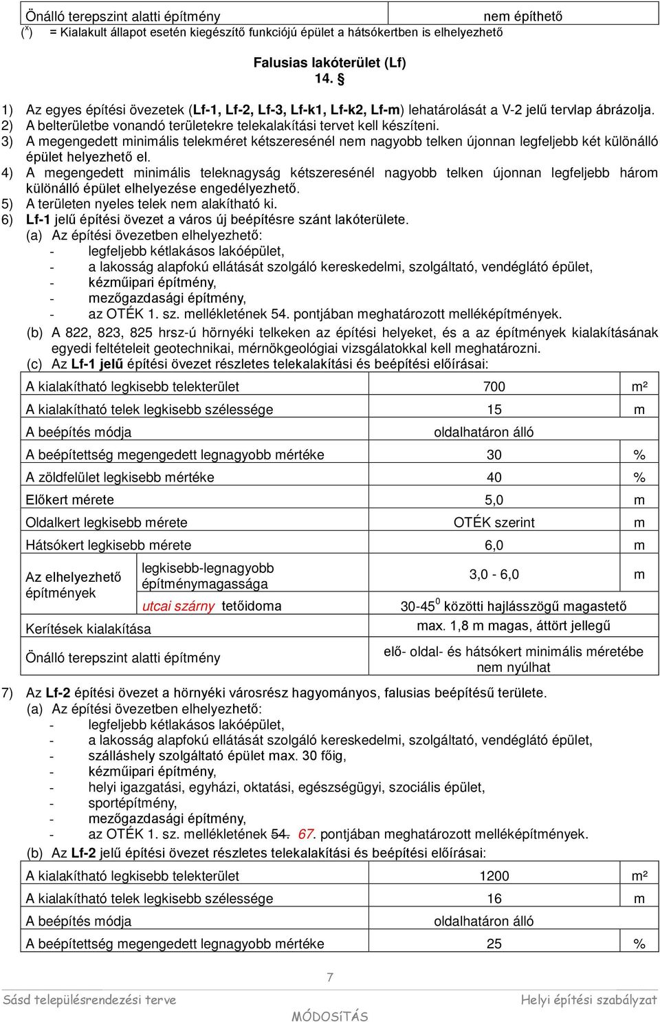 ) A megengedett minimális teleméret étszeresénél nem ngyo telen újonnn legfelje ét ülönálló épület helyezhető el.