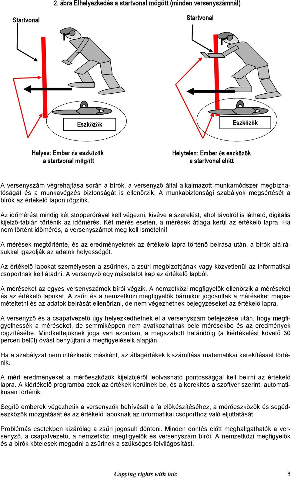 A munkabiztonsági szabályok megsértését a bírók az értékelő lapon rögzítik.