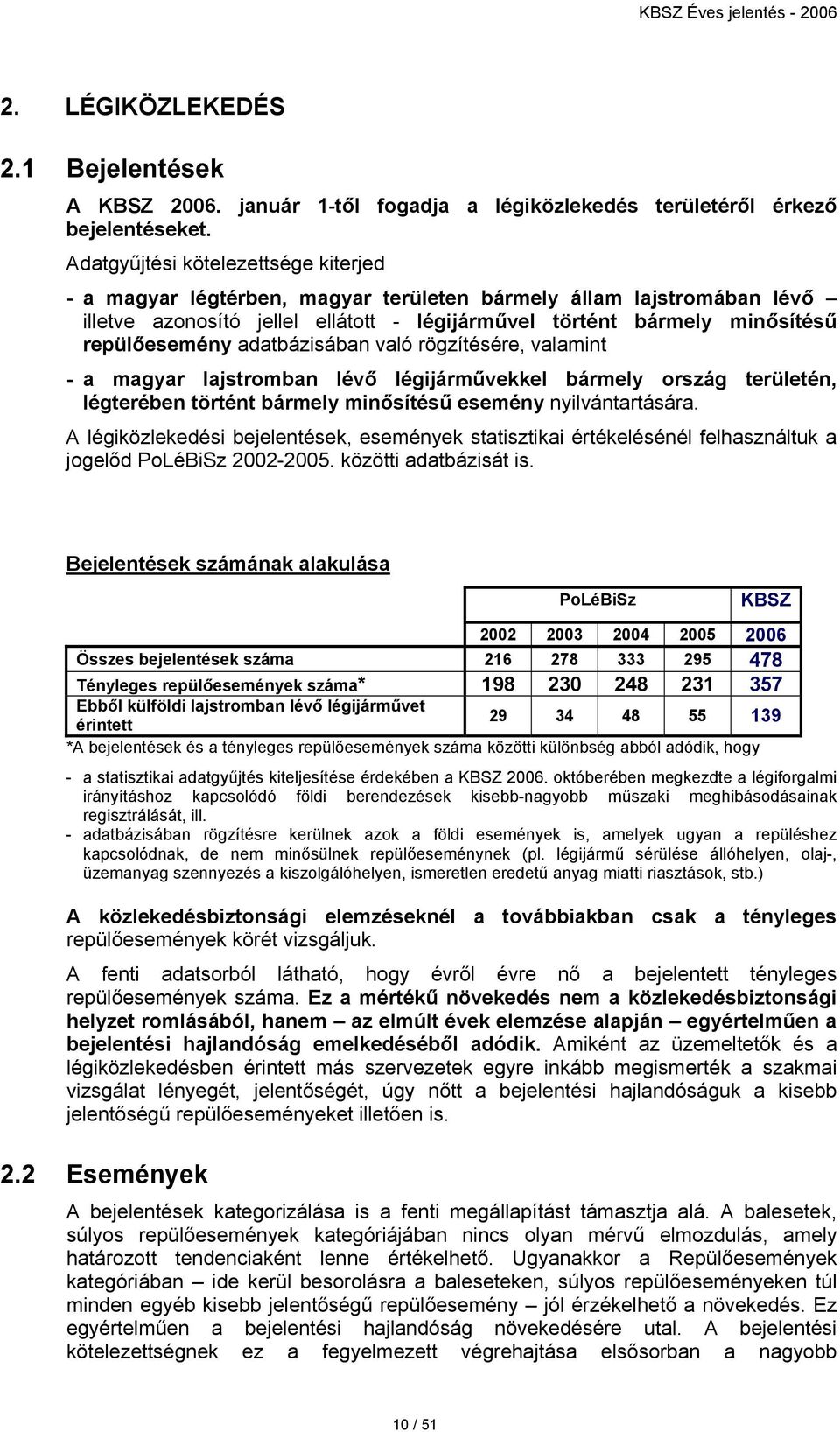 adatbázisában való rögzítésére, valamint - a magyar lajstromban lévő légijárművekkel bármely ország területén, légterében történt bármely minősítésű esemény nyilvántartására.