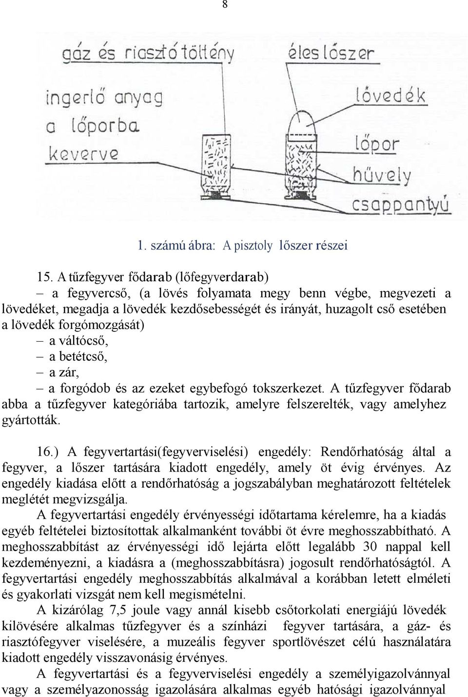 forgómozgását) a váltócső, a betétcső, a zár, a forgódob és az ezeket egybefogó tokszerkezet.