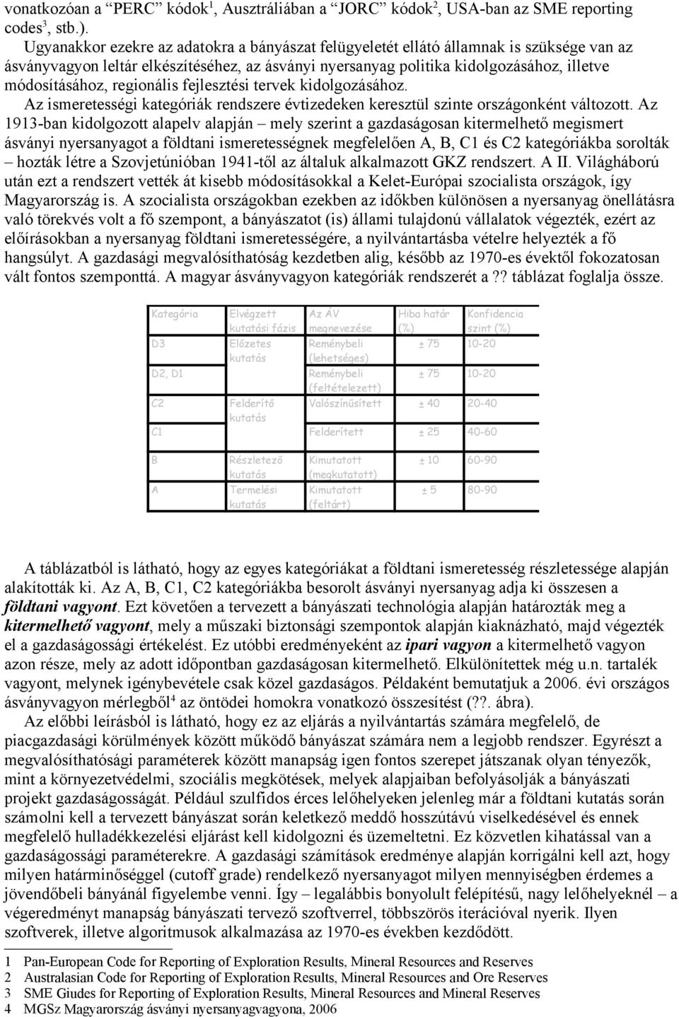 regionális fejlesztési tervek kidolgozásához. Az ismeretességi kategóriák rendszere évtizedeken keresztül szinte országonként változott.