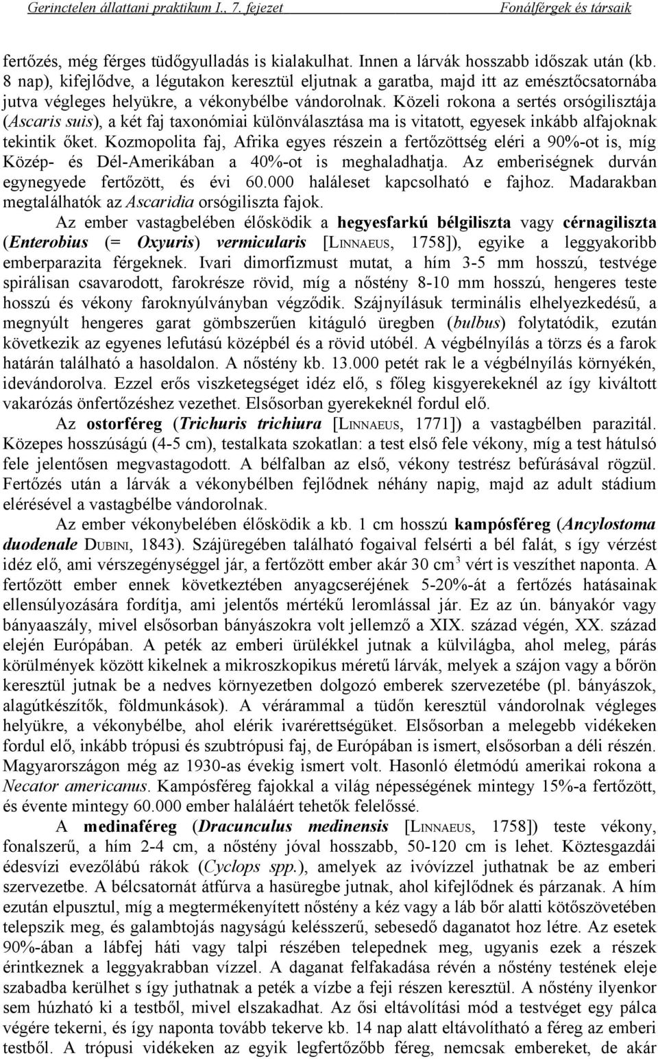 Közeli rokona a sertés orsógilisztája (Ascaris suis), a két faj taxonómiai különválasztása ma is vitatott, egyesek inkább alfajoknak tekintik őket.