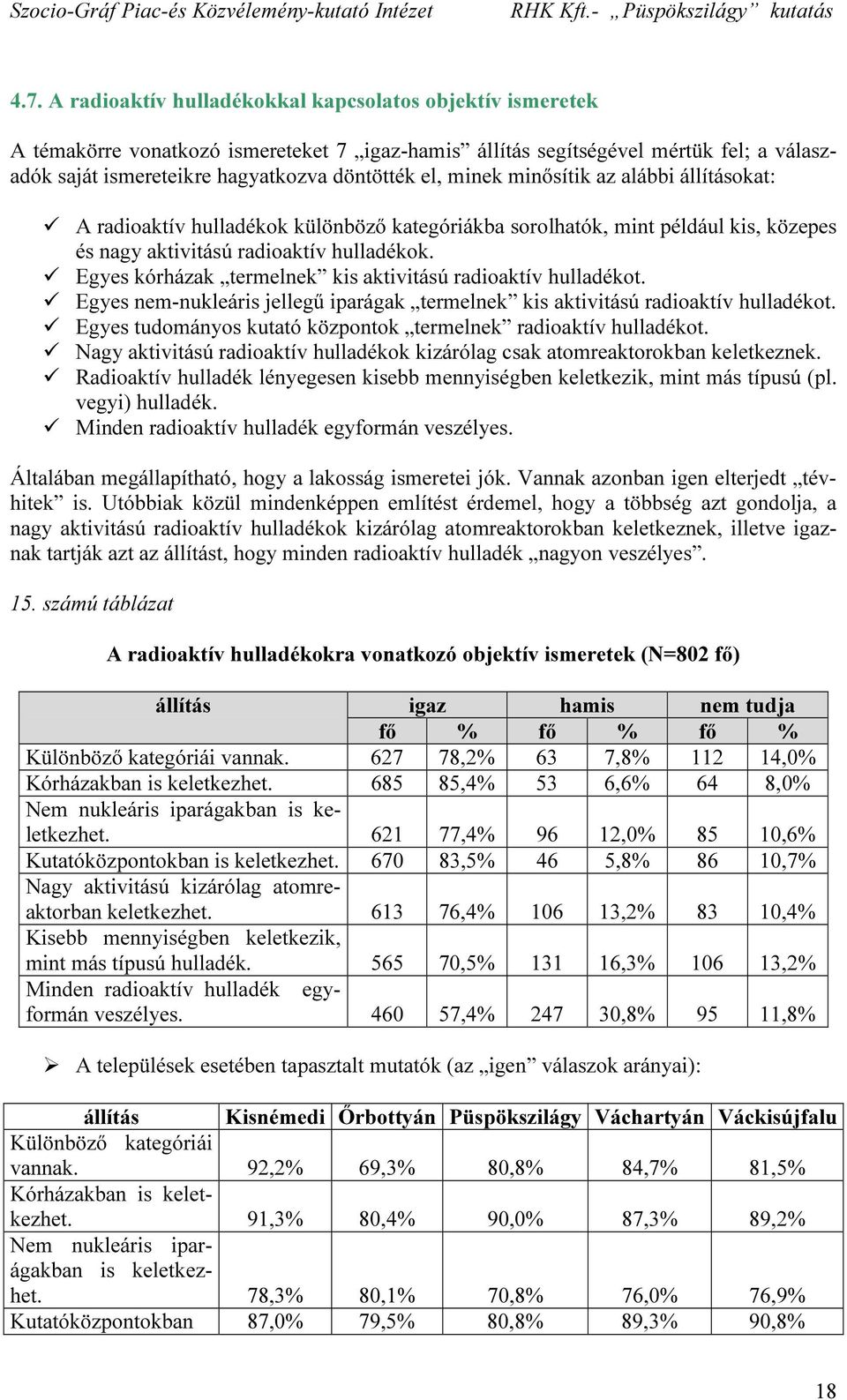 Egyes kórházak termelnek kis aktivitású radioaktív hulladékot. Egyes nem-nukleáris jellegű iparágak termelnek kis aktivitású radioaktív hulladékot.