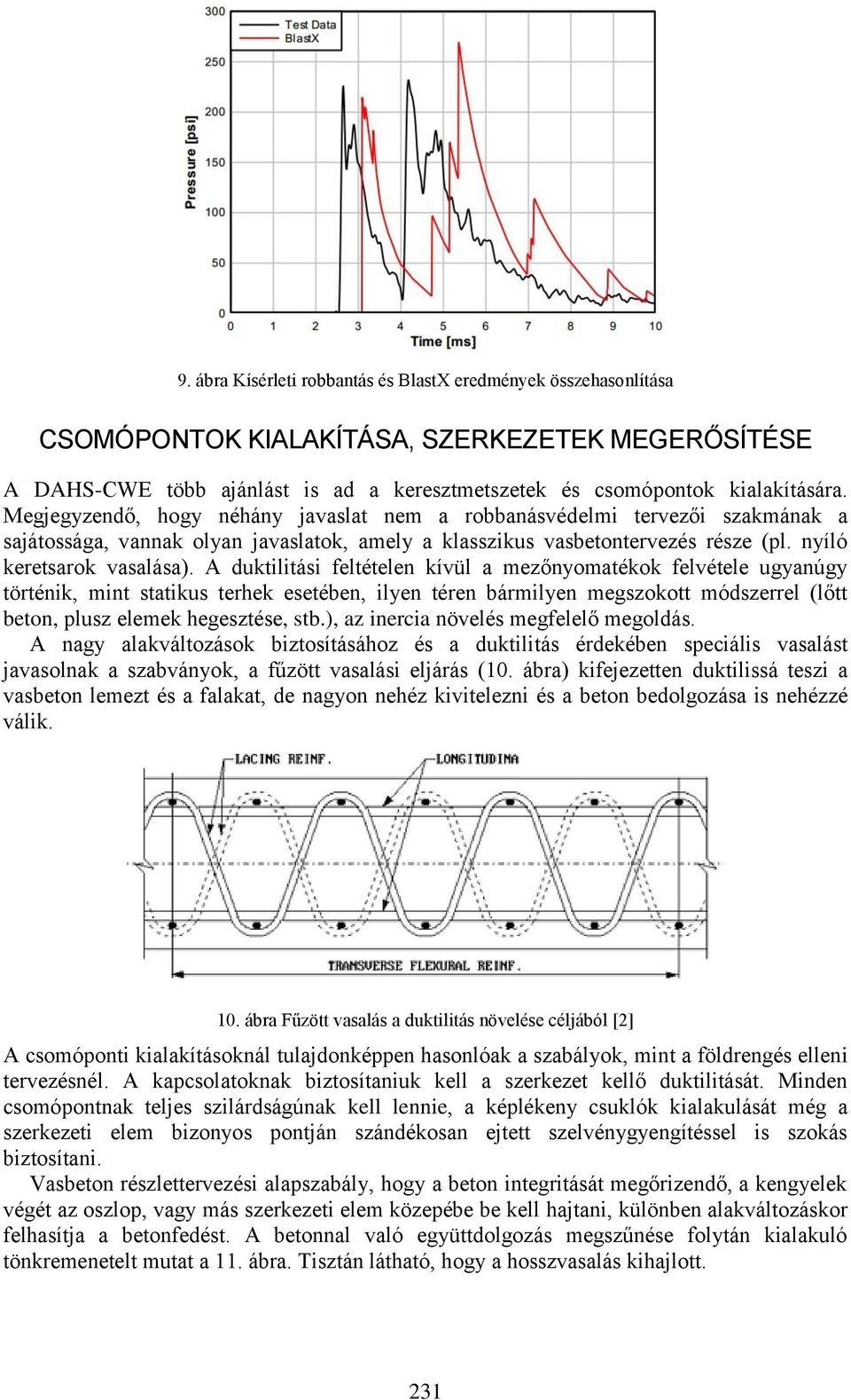 A duktilitási feltételen kívül a mezőnyomatékok felvétele ugyanúgy történik, mint statikus terhek esetében, ilyen téren bármilyen megszokott módszerrel (lőtt beton, plusz elemek hegesztése, stb.