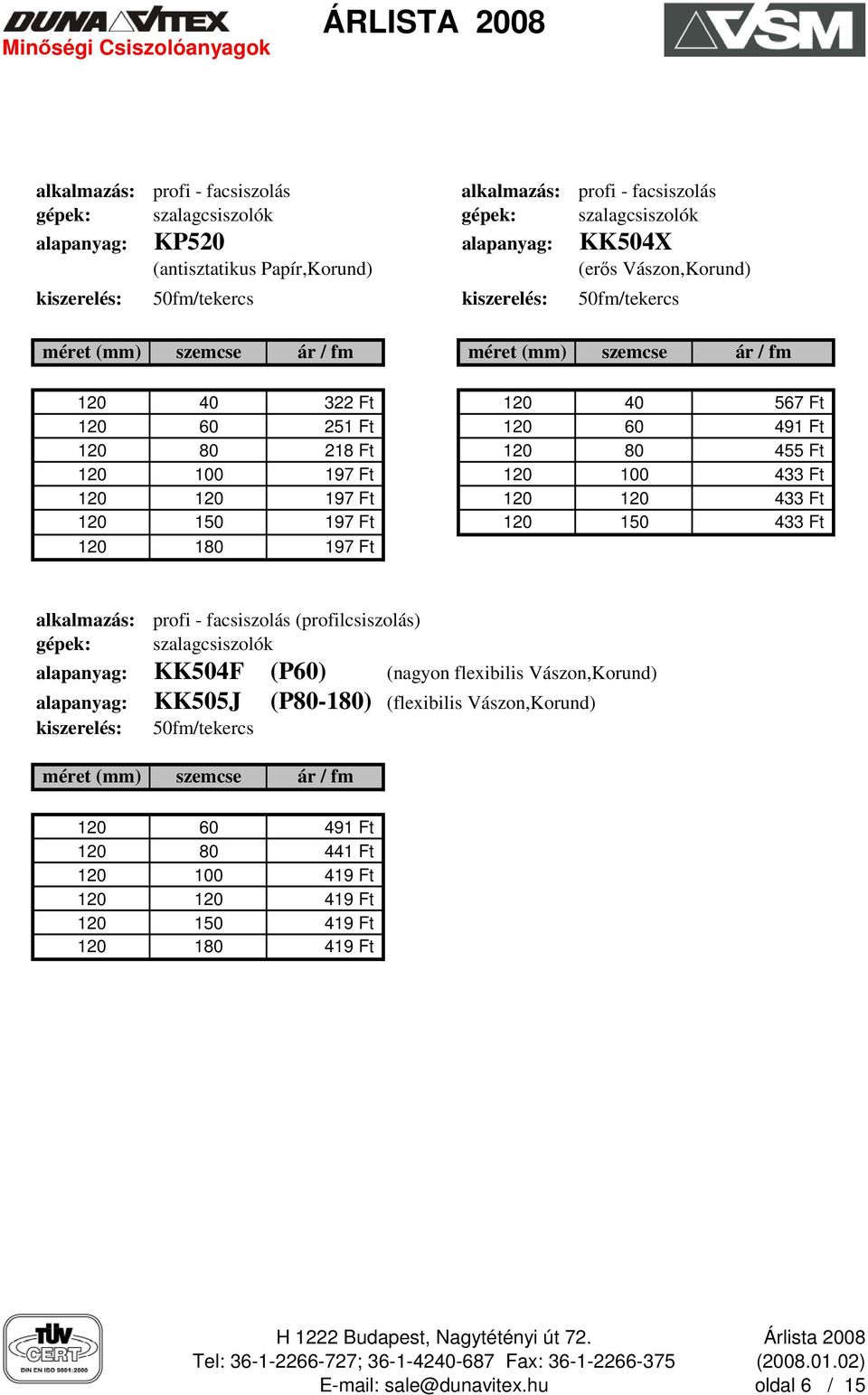 Ft 120 100 433 Ft 120 120 197 Ft 120 120 433 Ft 120 150 197 Ft 120 150 433 Ft 120 180 197 Ft alkalmazás: gépek: profi - facsiszolás (profilcsiszolás) szalagcsiszolók alapanyag: KK504F (P60) (nagyon