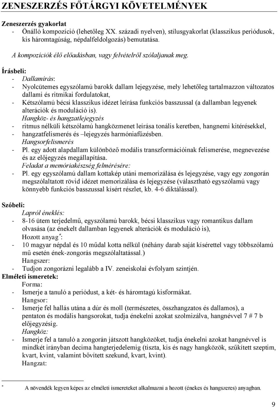 Írás eli: - Dallamírás: - Nyolcütemes egyszólamú barokk dallam lejegyzése, mely lehetőleg tartalmazzon változatos dallami és ritmikai fordulatokat, - Kétszólamú bécsi klasszikus idézet leírása