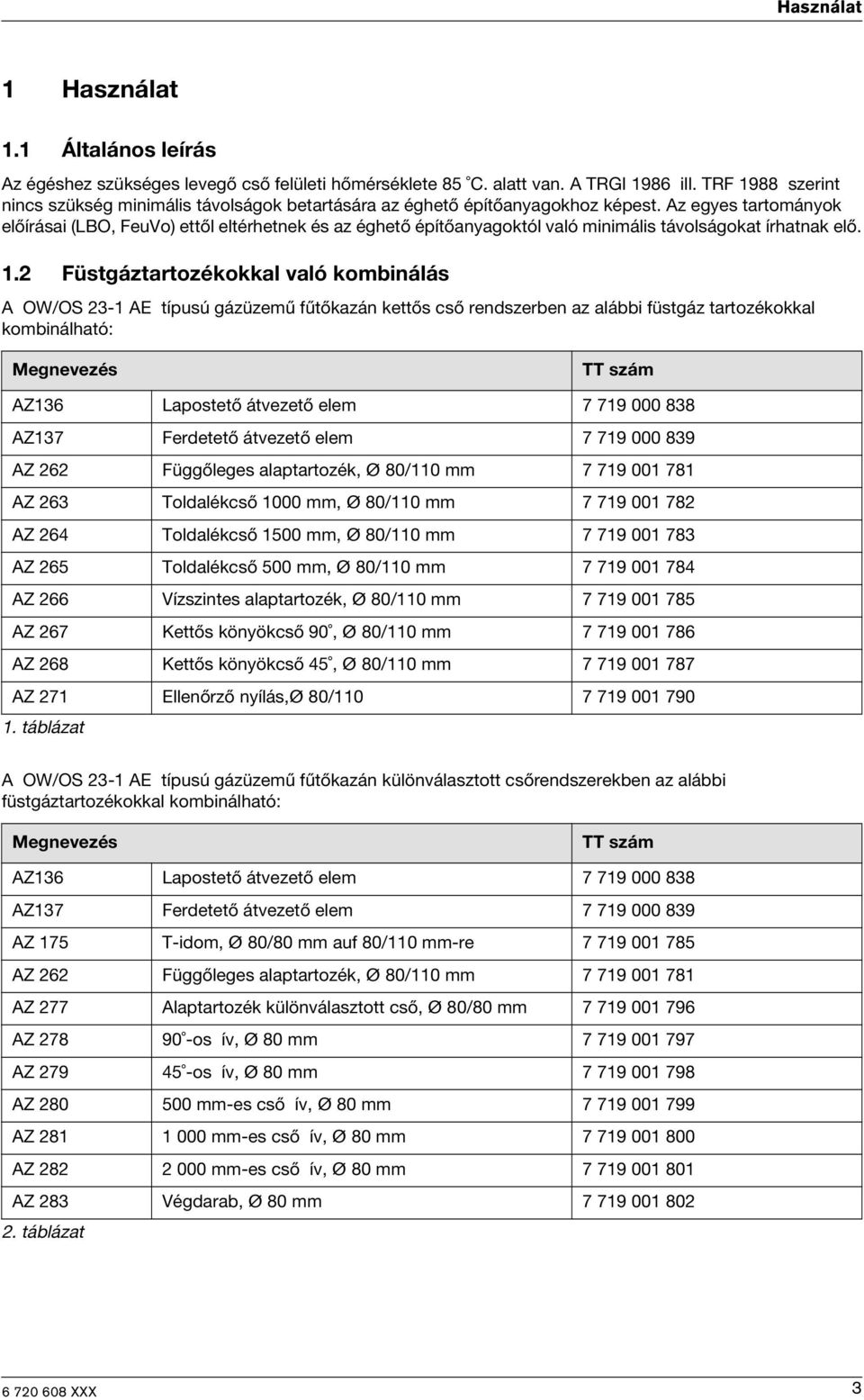 Az egyes tartományok előírásai (LBO, FeuVo) ettől eltérhetnek és az éghető építőanyagoktól való minimális távolságokat írhatnak elő. 1.