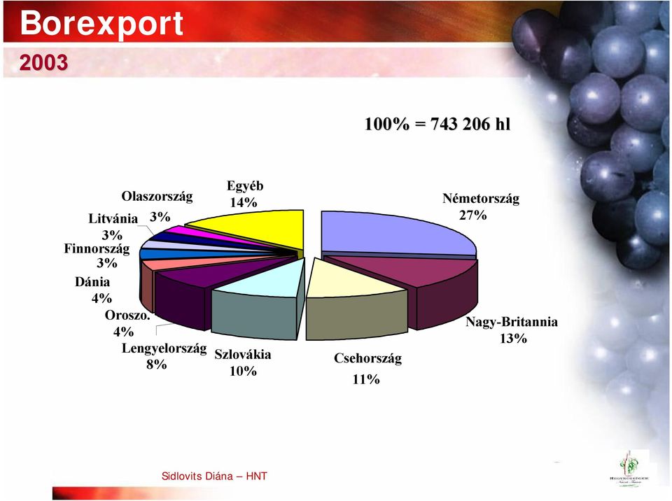 4% Lengyelország 8% Egyéb 14% Szlovákia 10%