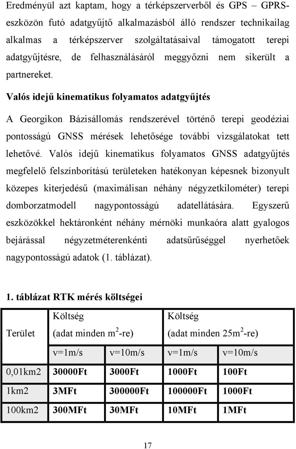 Valós idejű kinematikus folyamatos adatgyűjtés A Georgikon Bázisállomás rendszerével történő terepi geodéziai pontosságú GNSS mérések lehetősége további vizsgálatokat tett lehetővé.