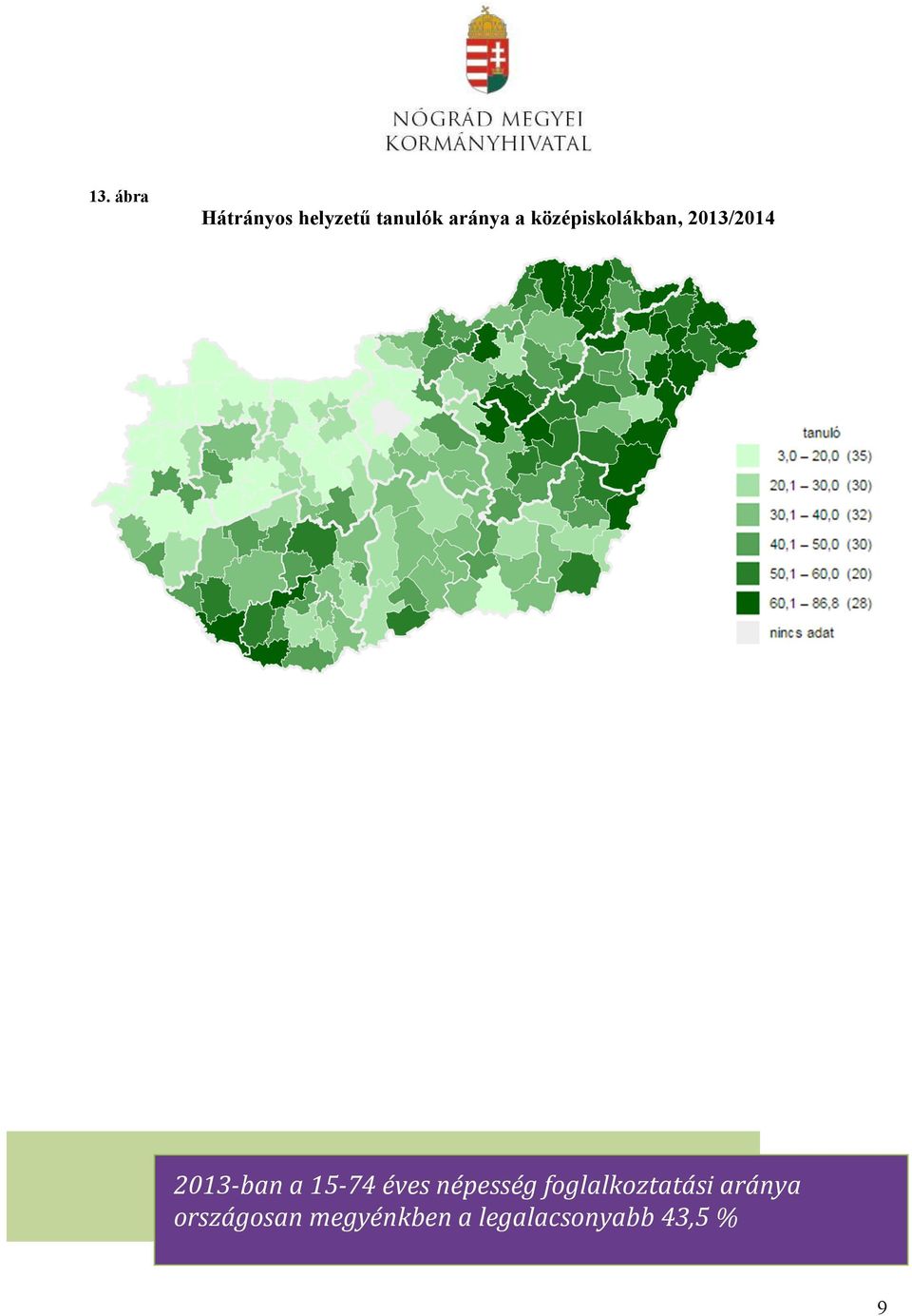 15-74 éves népesség foglalkoztatási aránya