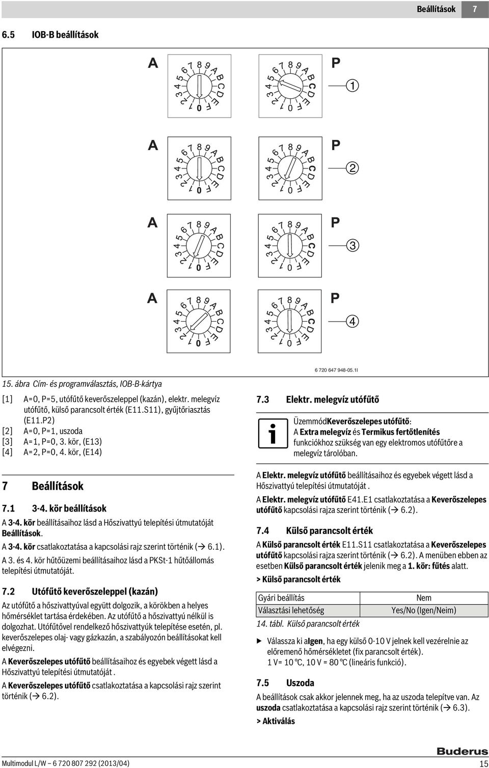 kör beállításaihoz lásd a Hőszivattyú telepítési útmutatóját Beállítások. A 3-4. kör csatlakoztatása a kapcsolási rajz szerint történik ( 6.1). A 3. és 4.