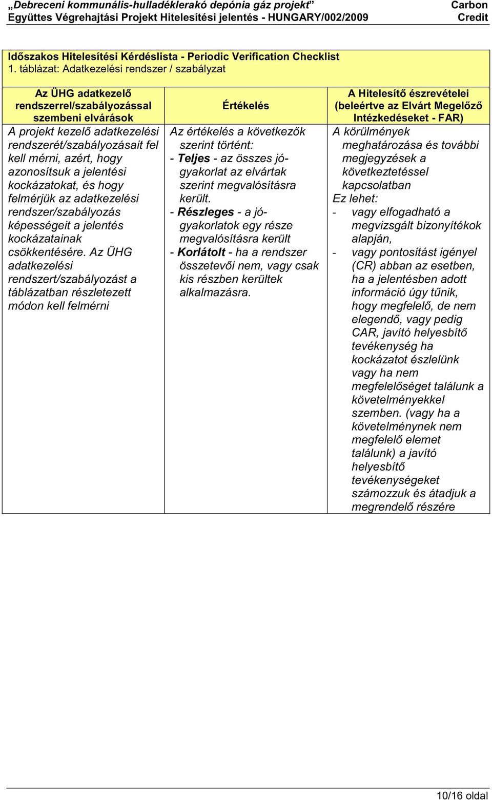 azonosítsuk a jelentési kockázatokat, és hogy felmérjük az adatkezelési rendszer/szabályozás képességeit a jelentés kockázatainak csökkentésére.