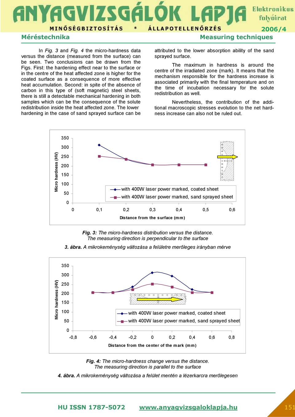 Second: in spite of the absence of carbon in this type of (soft magnetic) steel sheets, there is still a detectable mechanical hardening in both samples which can be the consequence of the solute