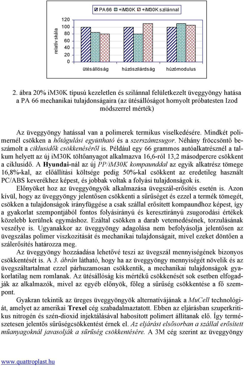 van a polimerek termikus viselkedésére. Mindkét polimernél csökken a hőtágulási együttható és a szerszámzsugor. Néhány fröccsöntő beszámolt a ciklusidők csökkenéséről is.