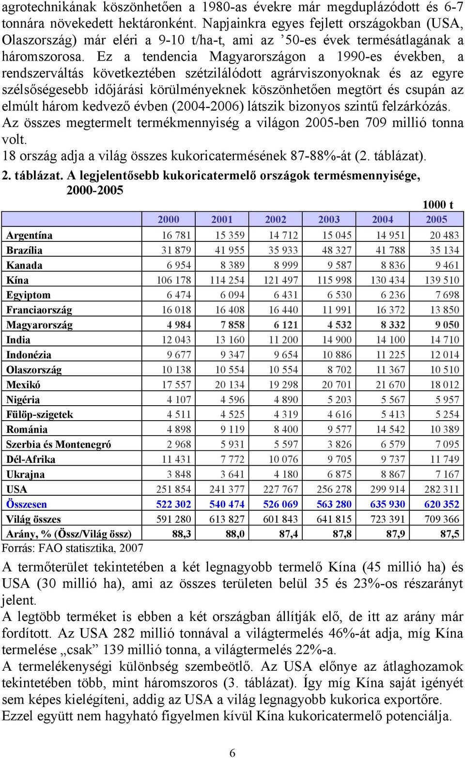 Ez a tendencia Magyarországon a 1990-es években, a rendszerváltás következtében szétzilálódott agrárviszonyoknak és az egyre szélsőségesebb időjárási körülményeknek köszönhetően megtört és csupán az