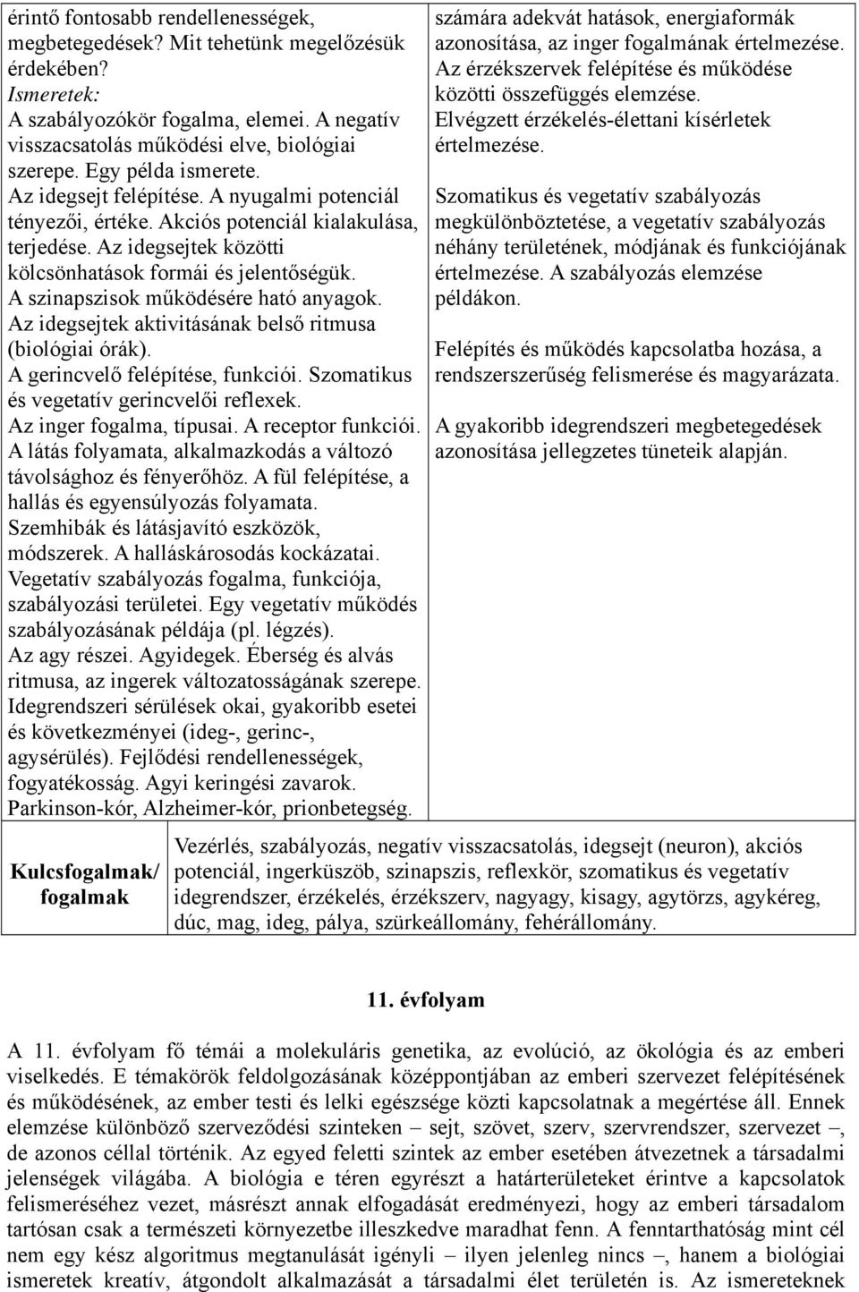 A szinapszisok működésére ható anyagok. Az idegsejtek aktivitásának belső ritmusa (biológiai órák). A gerincvelő felépítése, funkciói. Szomatikus és vegetatív gerincvelői reflexek.